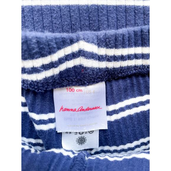 Girl's Hanna Andersson Navy and White Striped Two Piece Set Size 4 - Picture 3 of 5